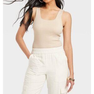 A New Day - Women's Slim Fit Bodysuit - Beige - Extra Large